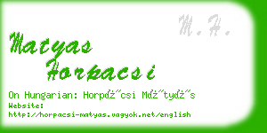 matyas horpacsi business card